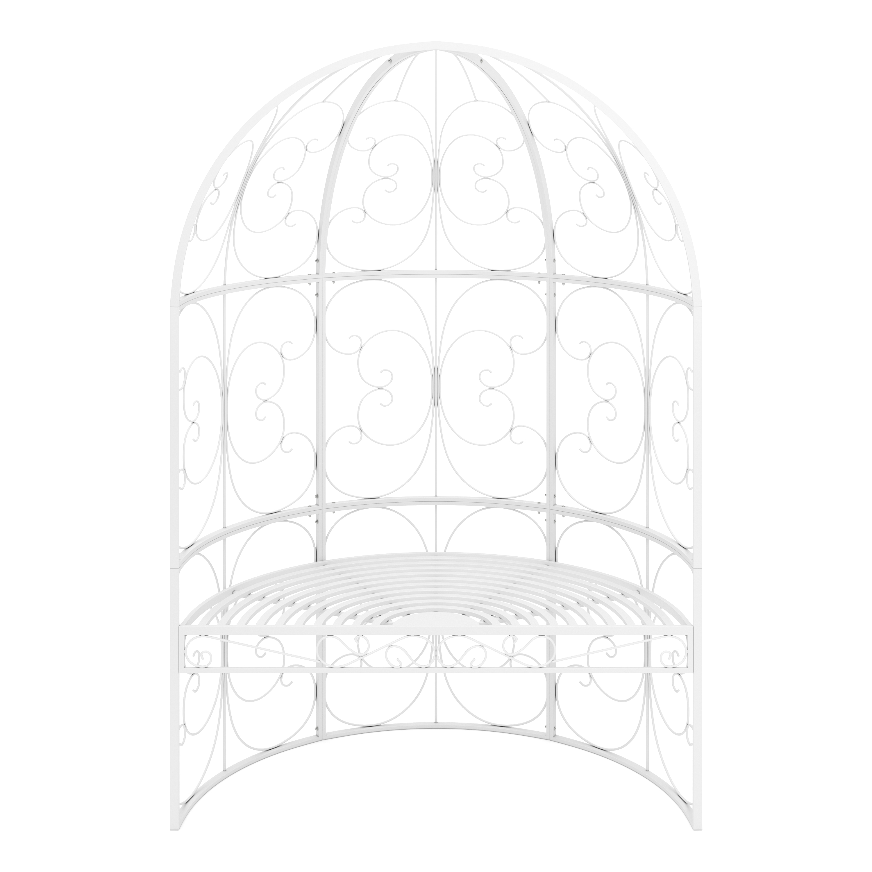 Halbpavillon mit Sitzbank YVETTE 120 x 178 cm weiss
