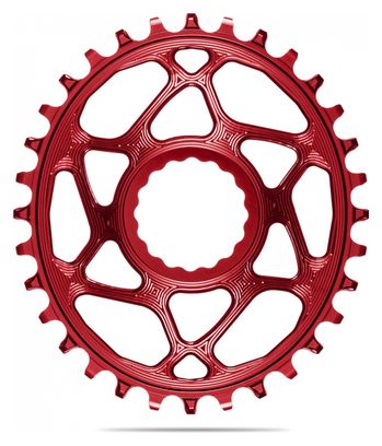Plateau Ovale Narrow Wide AbsoluteBlack Boost Direct Mount pour Manivelles Race Face 12 V Rouge