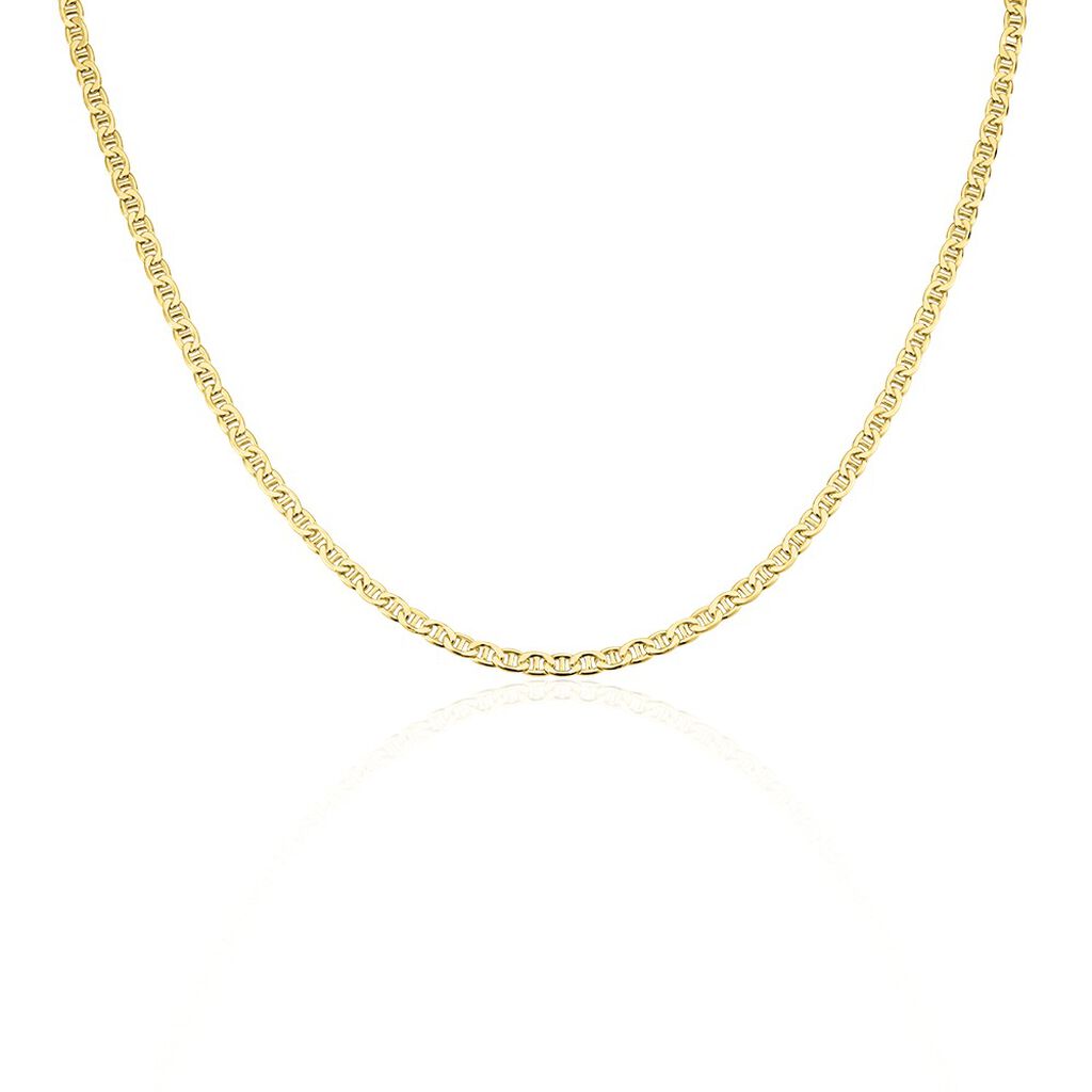 Collier Capucin Maille Marine Plate Or Jaune