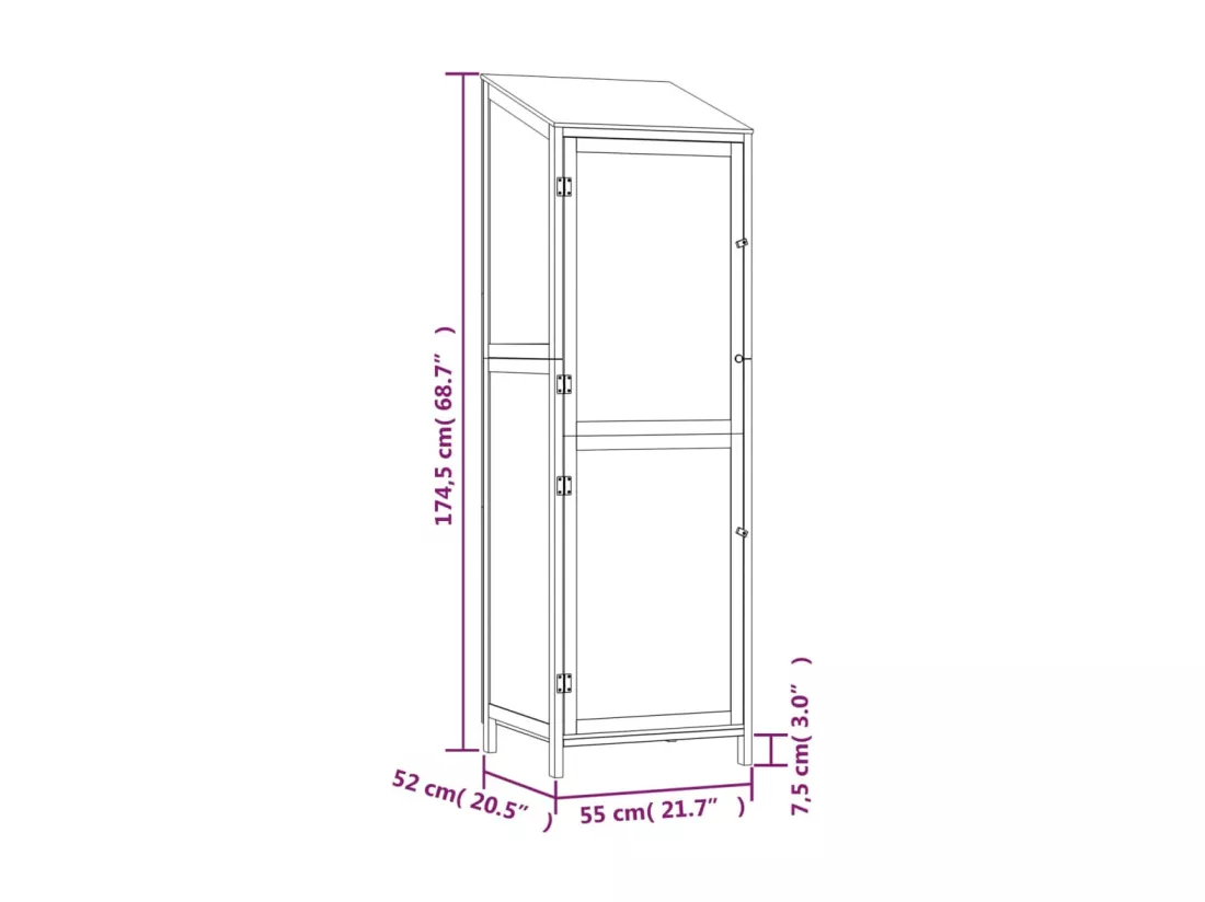 Remise de jardin Blanc 55x52x174,5 cm Bois de sapin solide
