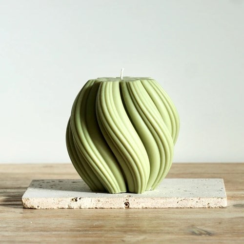 Bougie décorative 12cm pistache