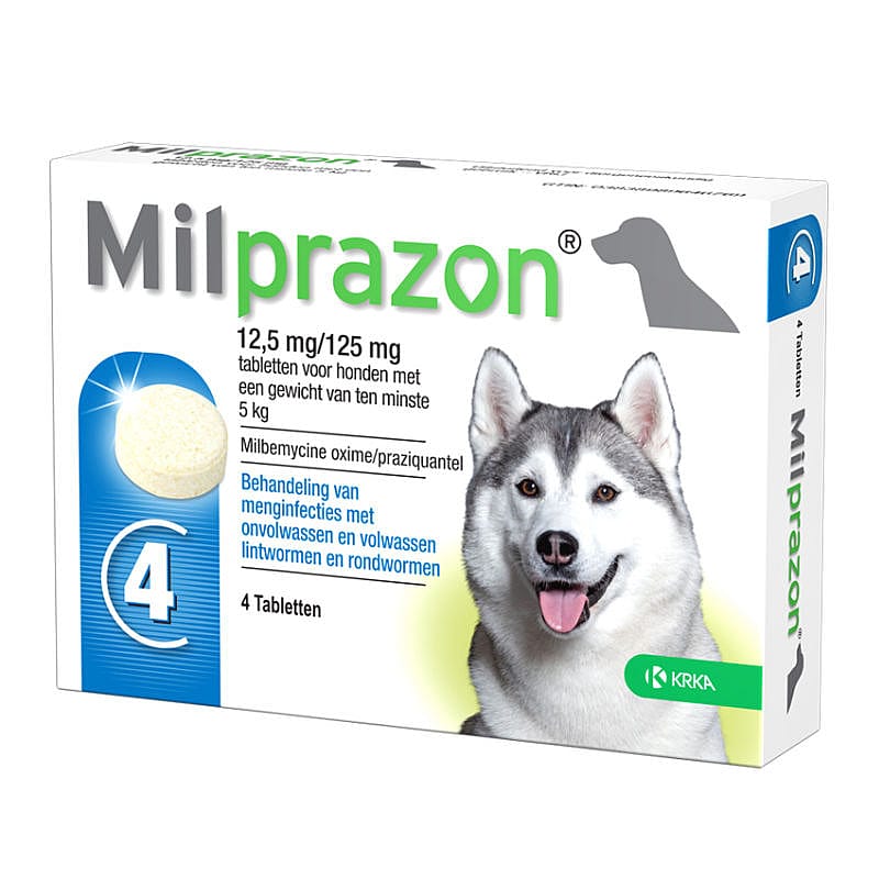 Milprazon Grote Hond 12.5 mg 4 tabletten