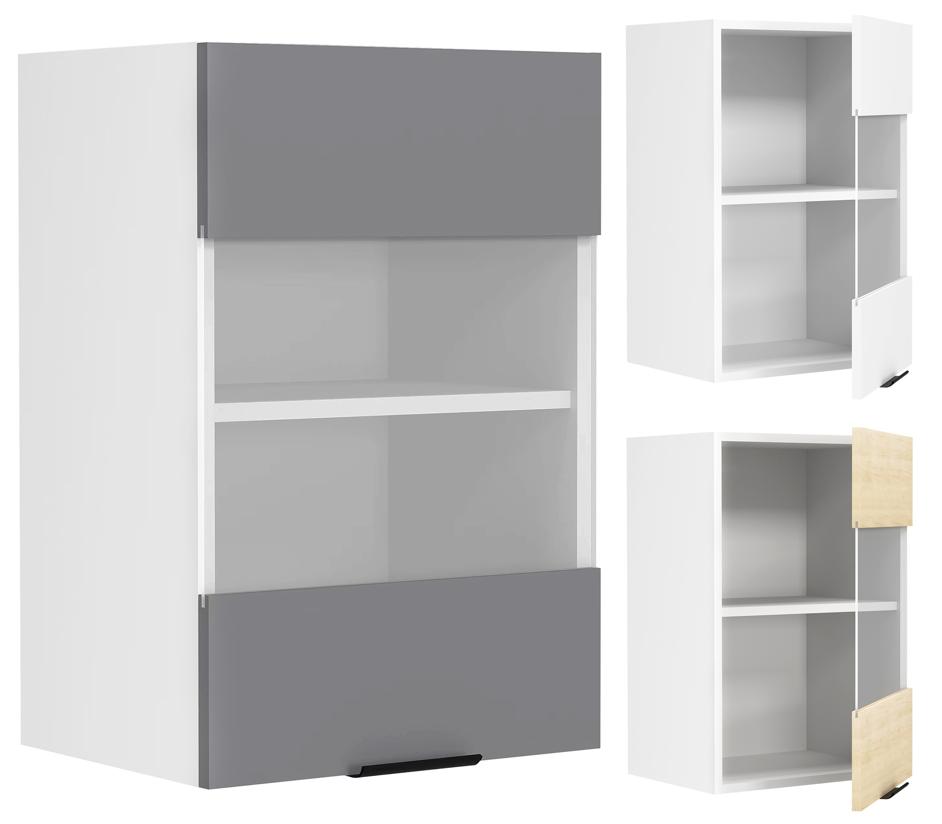 VCM Küchenschrank Breite 40 cm Glastür Hängeschrank Küche Wandschrank Küchenmöbel Fasola