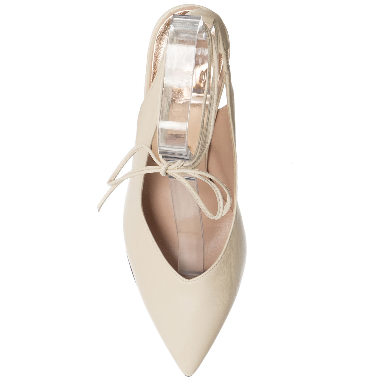 Loretta Pettinari Slingbacks en Cuir Nala écrues - Talon 7.5 cm