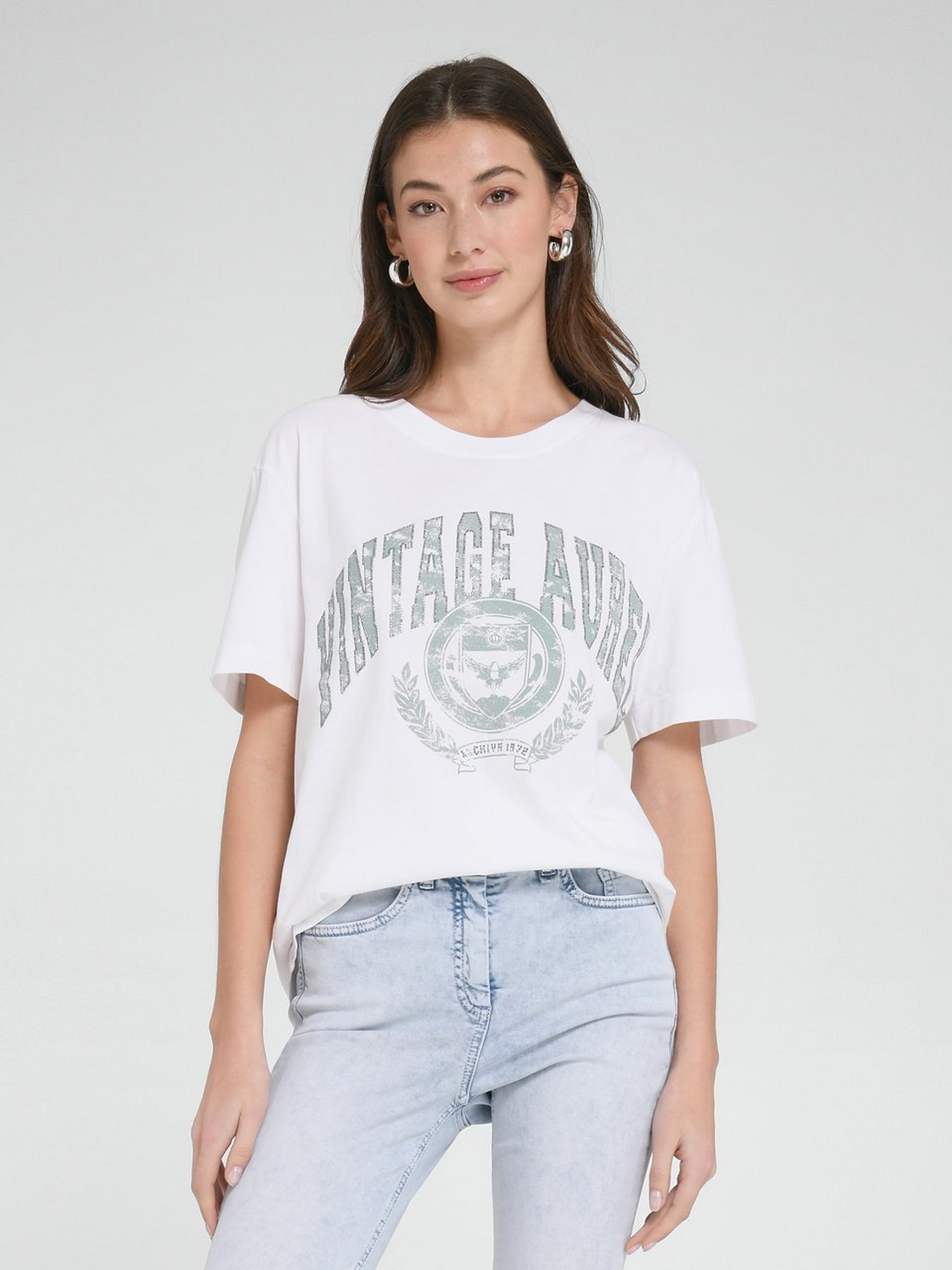 Rundhals-Shirt mit 1/2-Arm