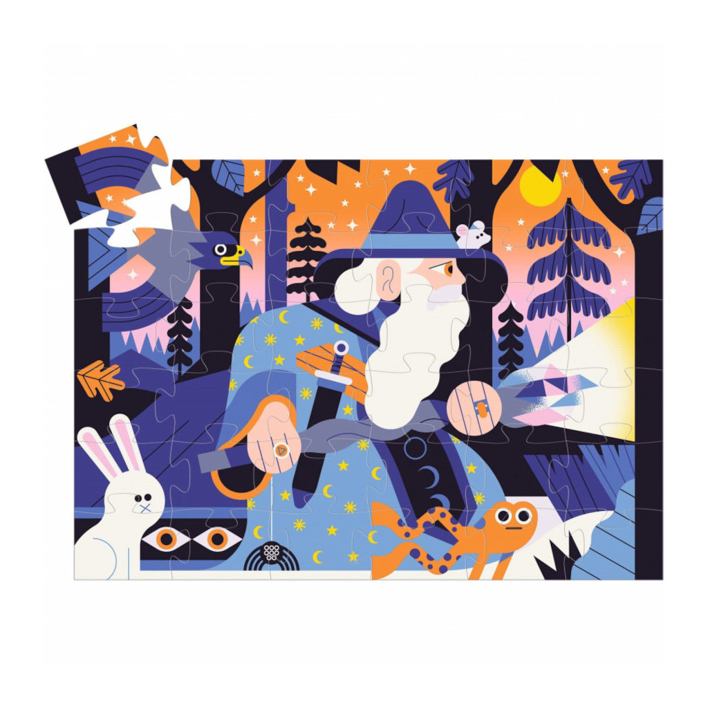 Puzzle Silhouette - 36 Pièces - Le Magicien au Sceptre de Cristal