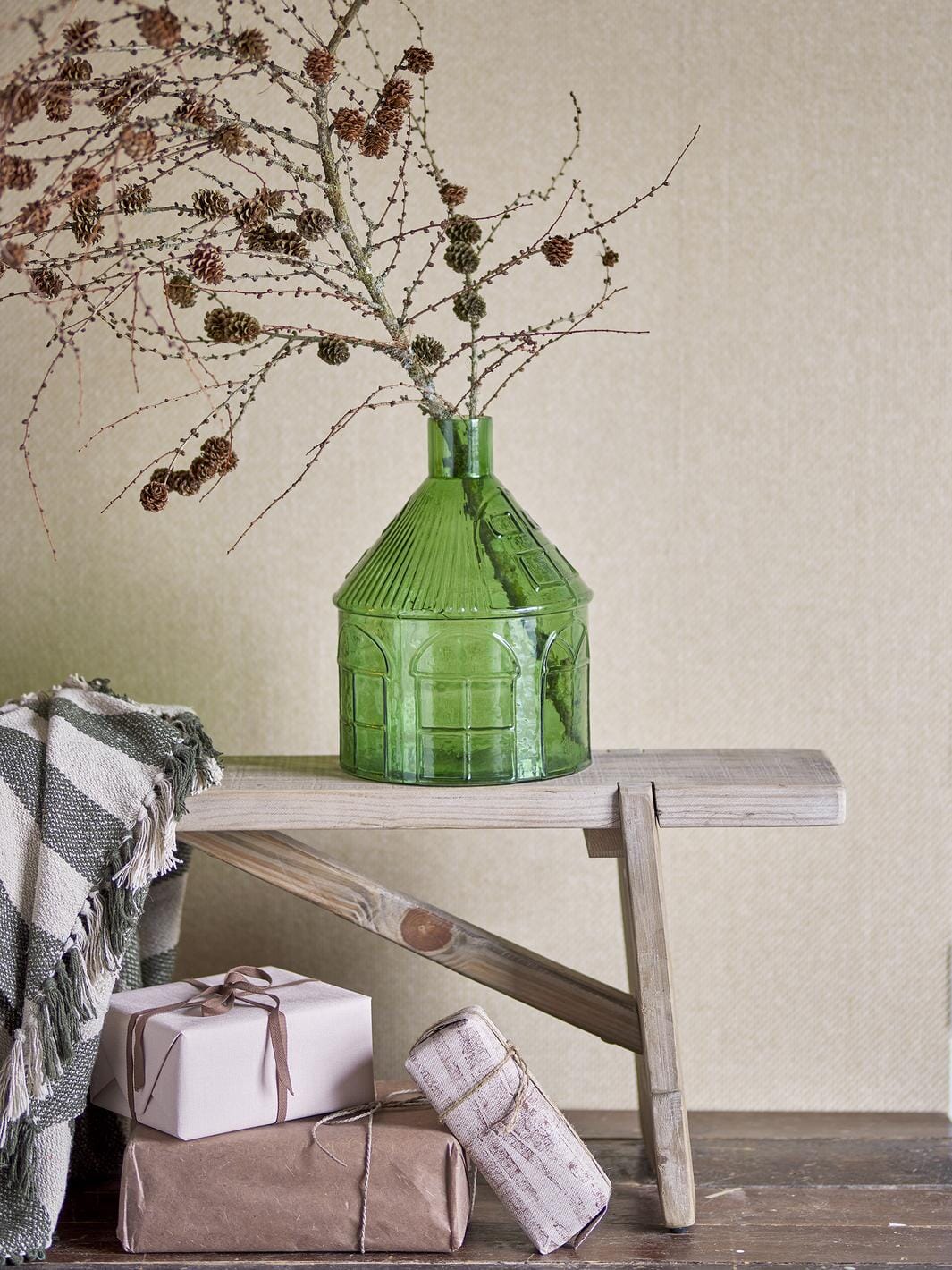 Bloomingville Kamila Vase, Grøn, Genanvendt Glas