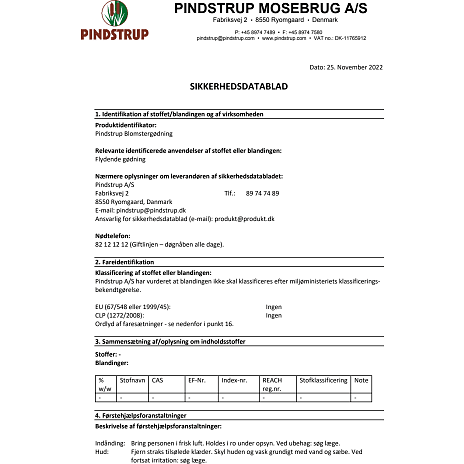 Pindstrup blomstergødning 500 ml
