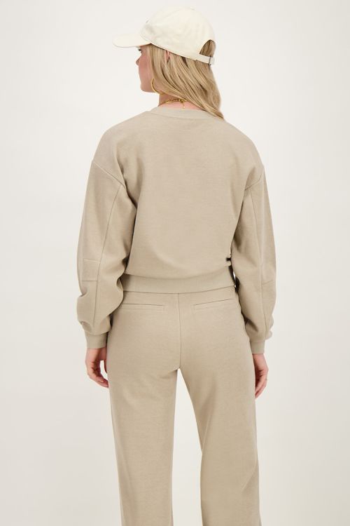 Beige sweater met pintuck