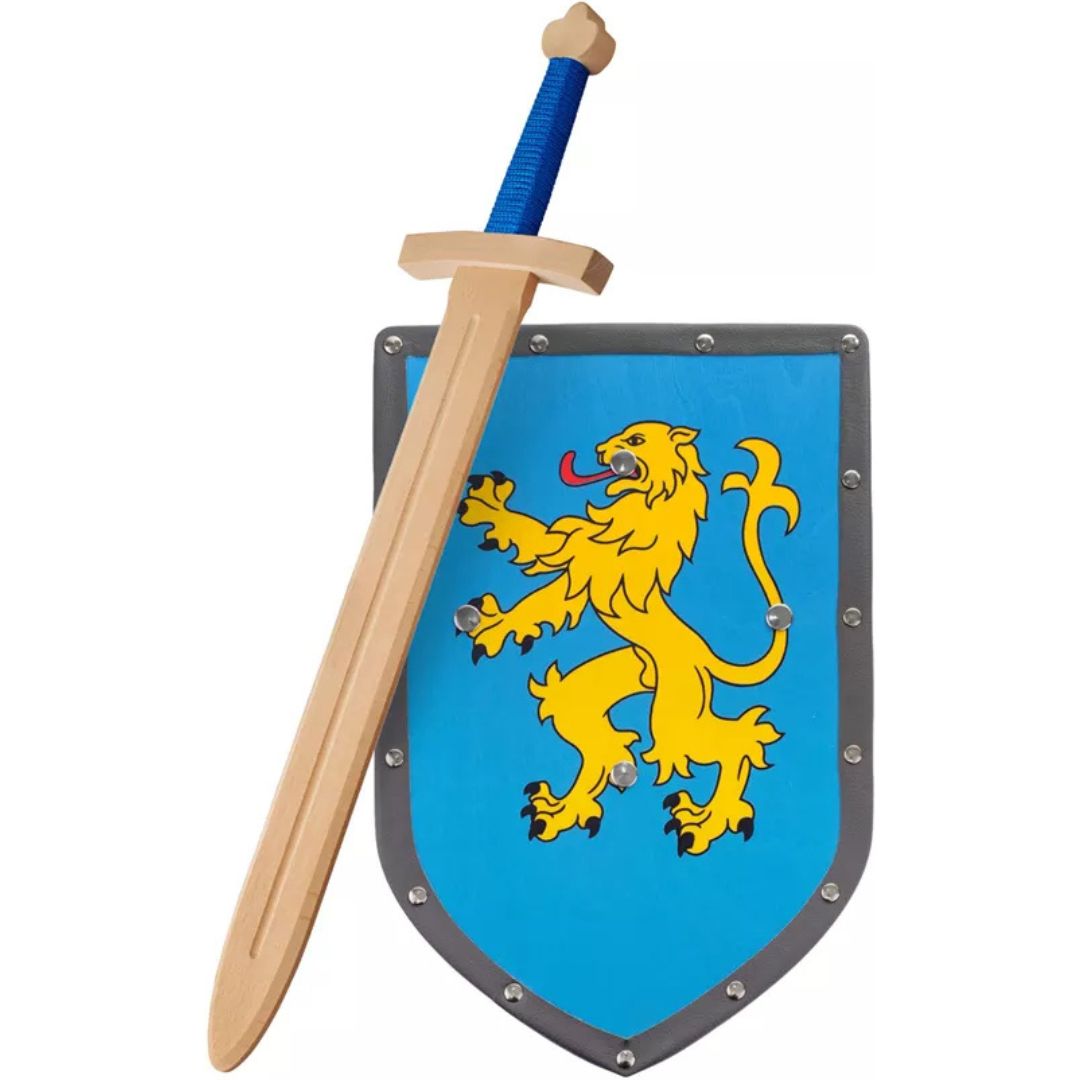 Woodsy zwaard met schild - leeuw - 57,5 cm