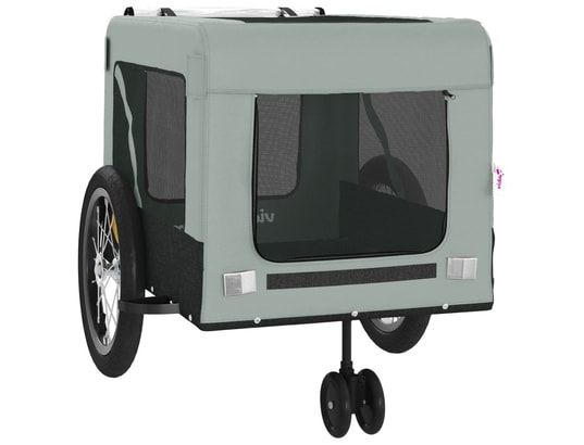 VIDAXL - Remorque de vélo pour animaux de compagnie gris et noir