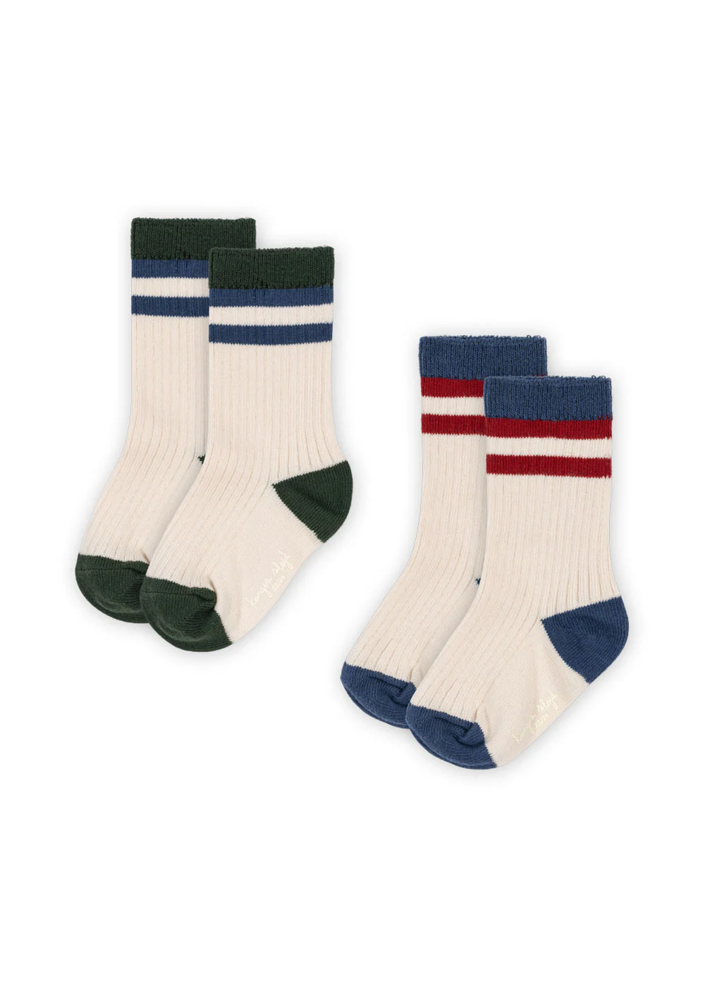 2 pak sokker - multi stribe - 19-21