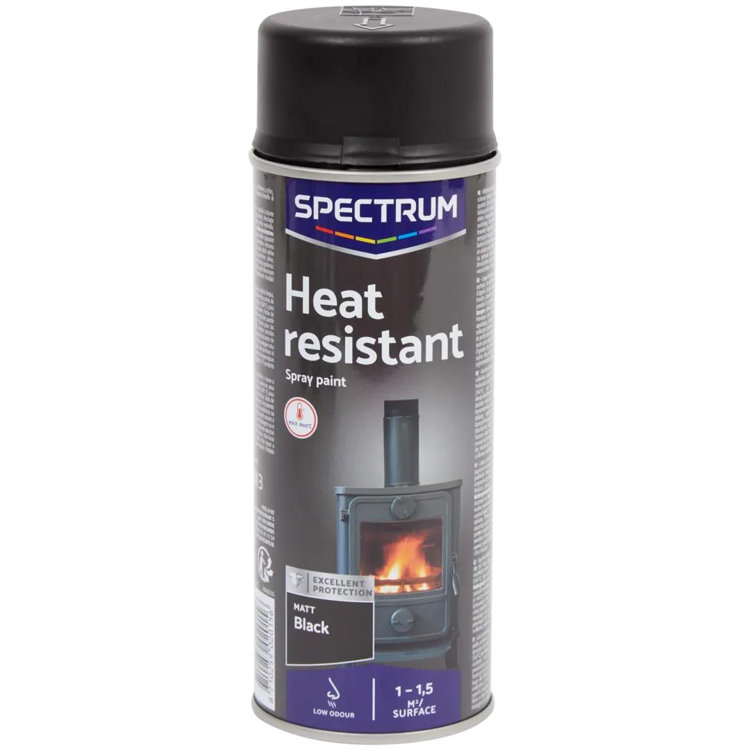 Spectrum hittebestendige spuitverf mat zwart 400 ml