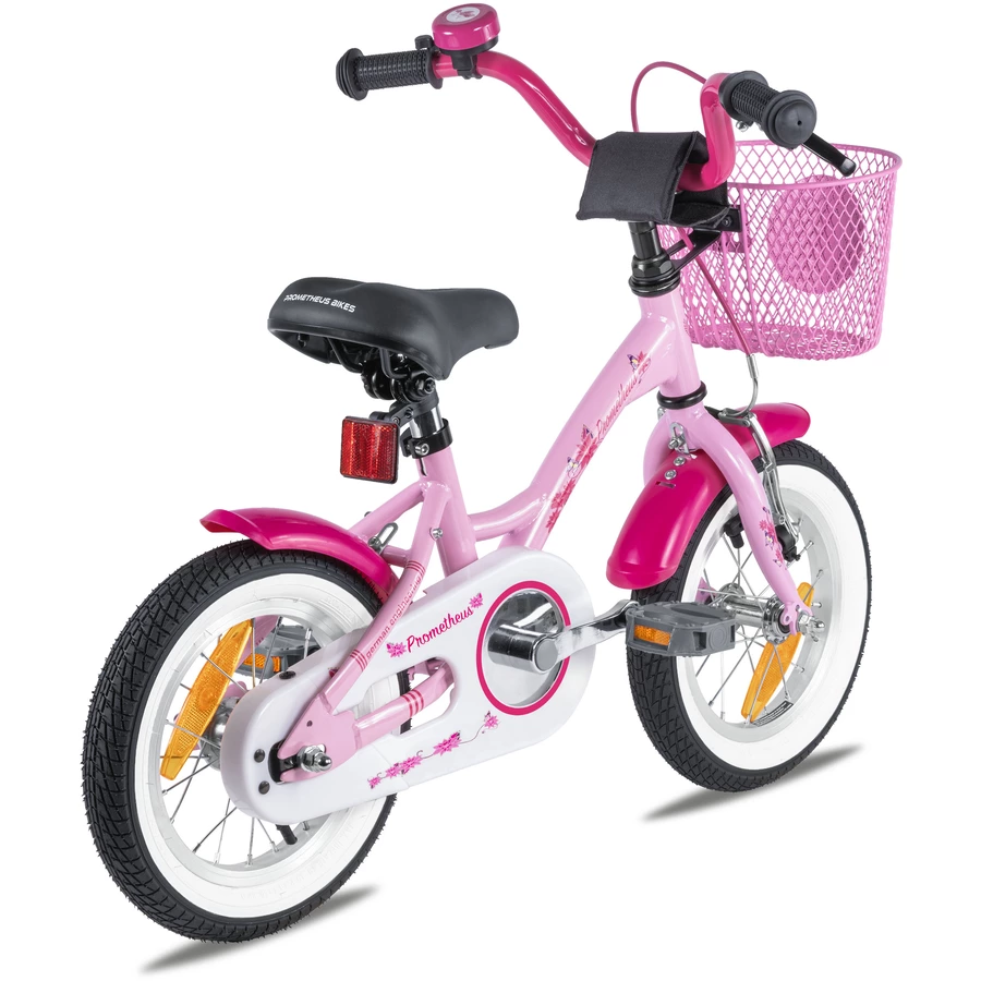 PROMETHEUS BICYCLES® PINK HAWK Kinderfahrrad 12'' ab 3 Jahre mit Stützräder in Rosa & Weiß
