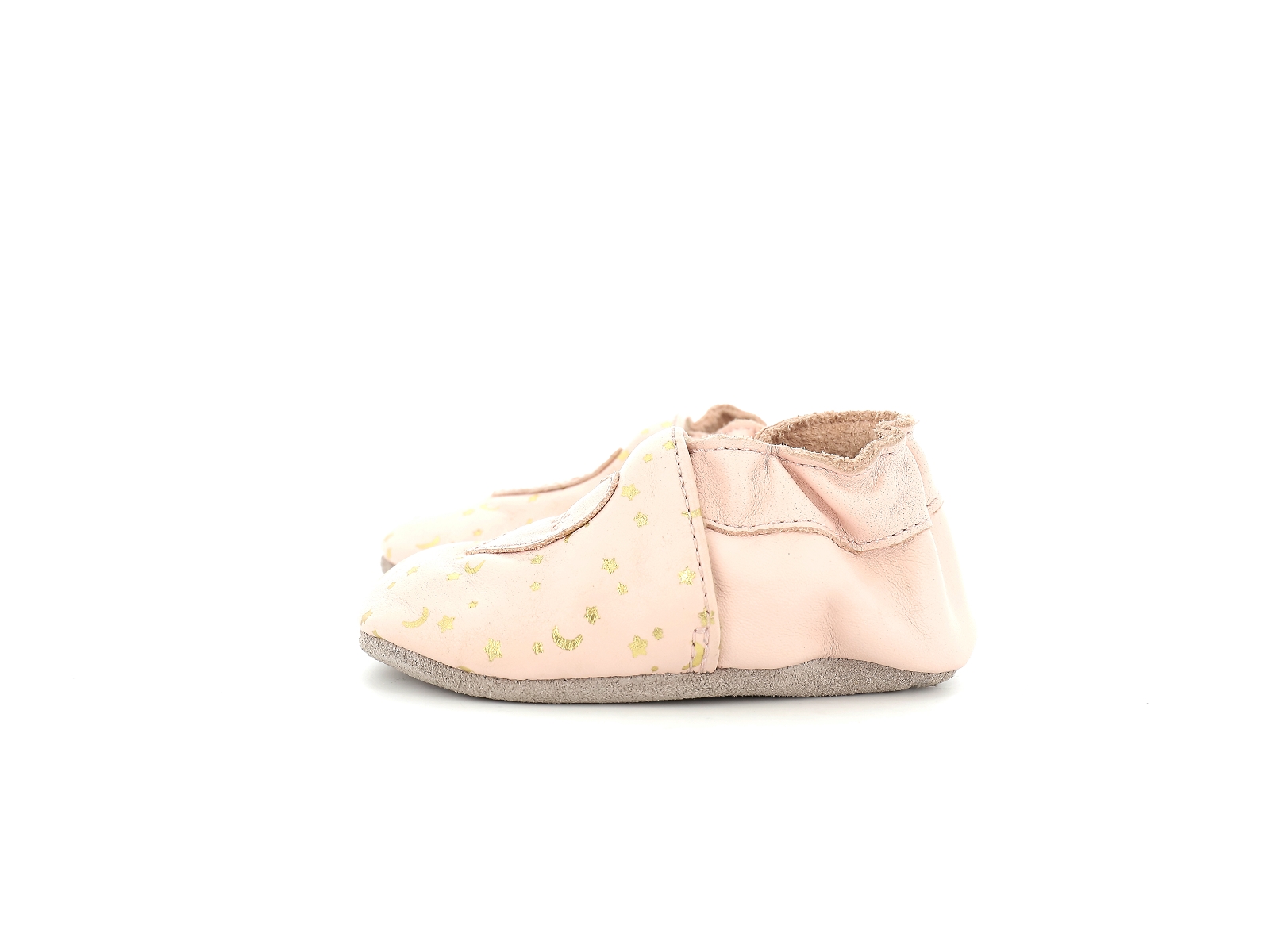 Robeez-FAMILY HEARTS Cuir Or rose
