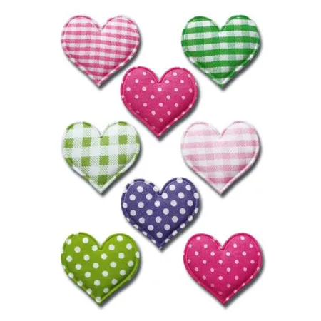 HERMA Sticker Magic Stoffherzen, bunt, 1 Bogen