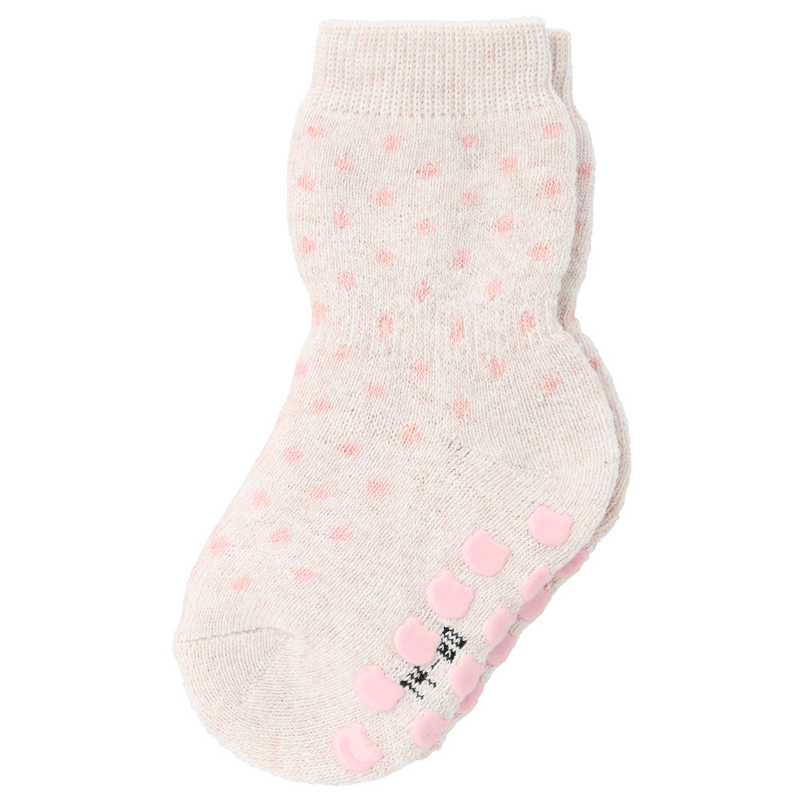 Topomini 3 Paar Baby Stoppersocken mit Frottee rosa / creme / hellgrün