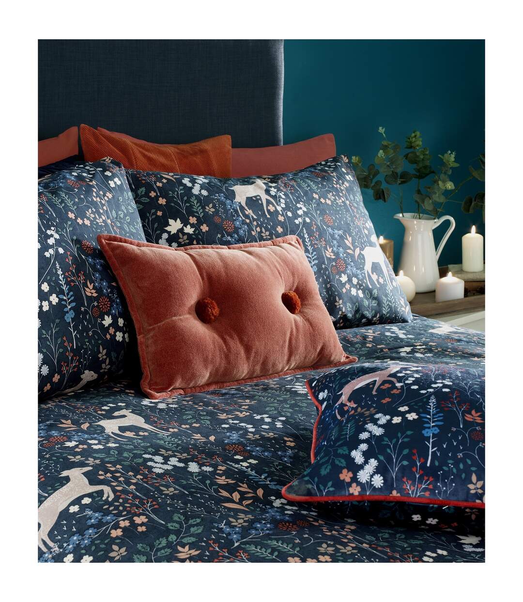 Furn - Parure de lit RICHMOND (Bleu nuit) - UTRV1584