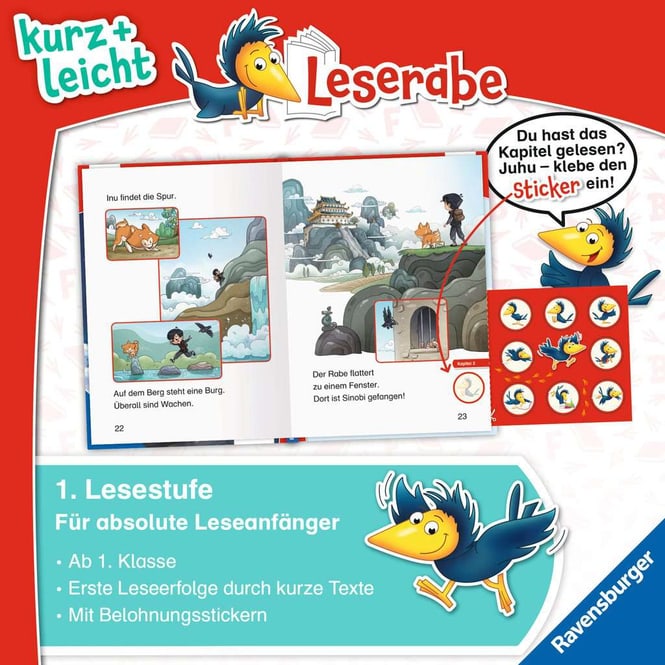 Leserabe - 1. Lesestufe - kurz und leicht - Geheimauftrag für Ninja Komo - Mit Stickern