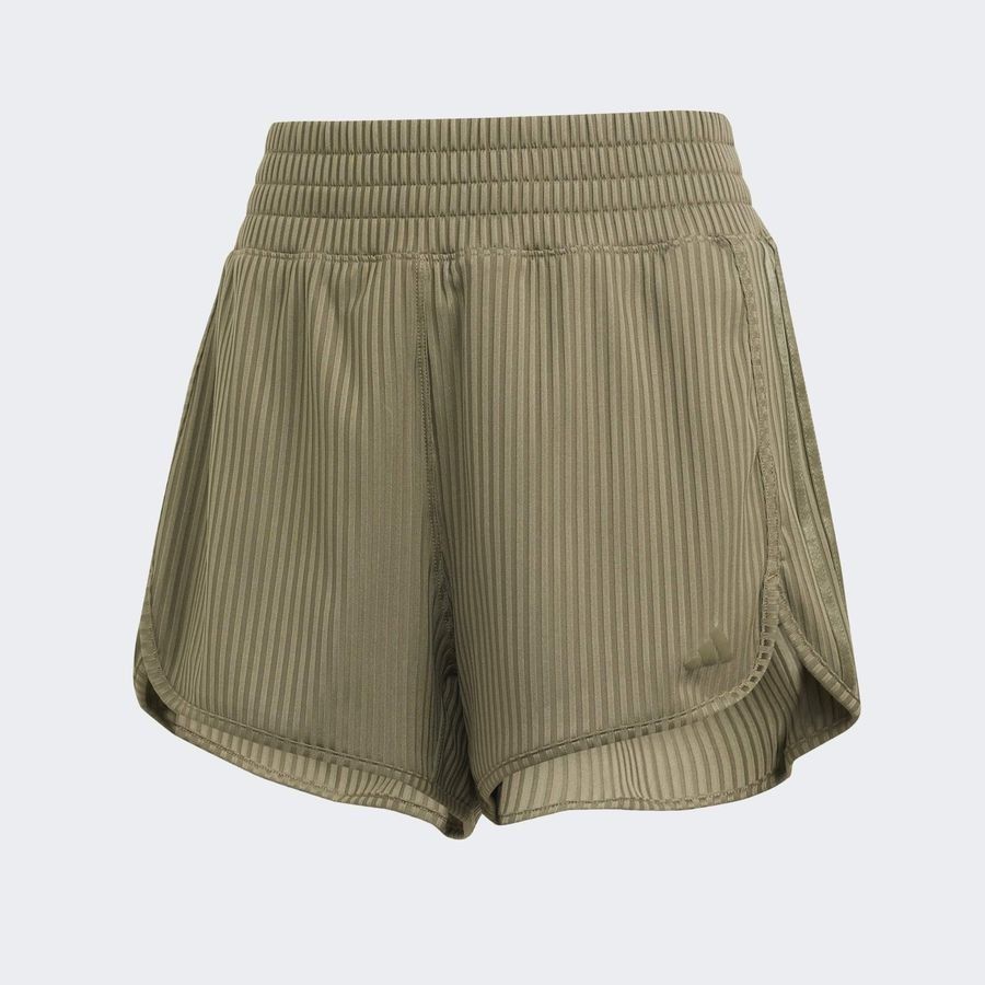 Adidas Short taille haute bords-côtes 3 bandes ton sur ton Pacer All Gym Seasonal