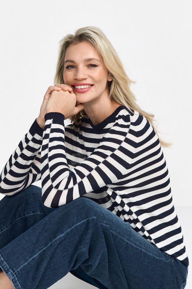 RICHROYAL Streifenpullover , Mit Markenlabel am Rücken