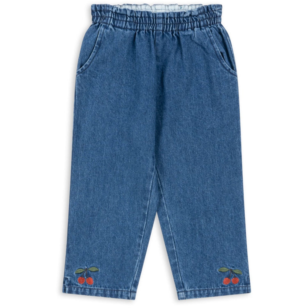 Køb Konges Sløjd x Luksusbaby Denim Blue Magot Frill Bukser GOTS