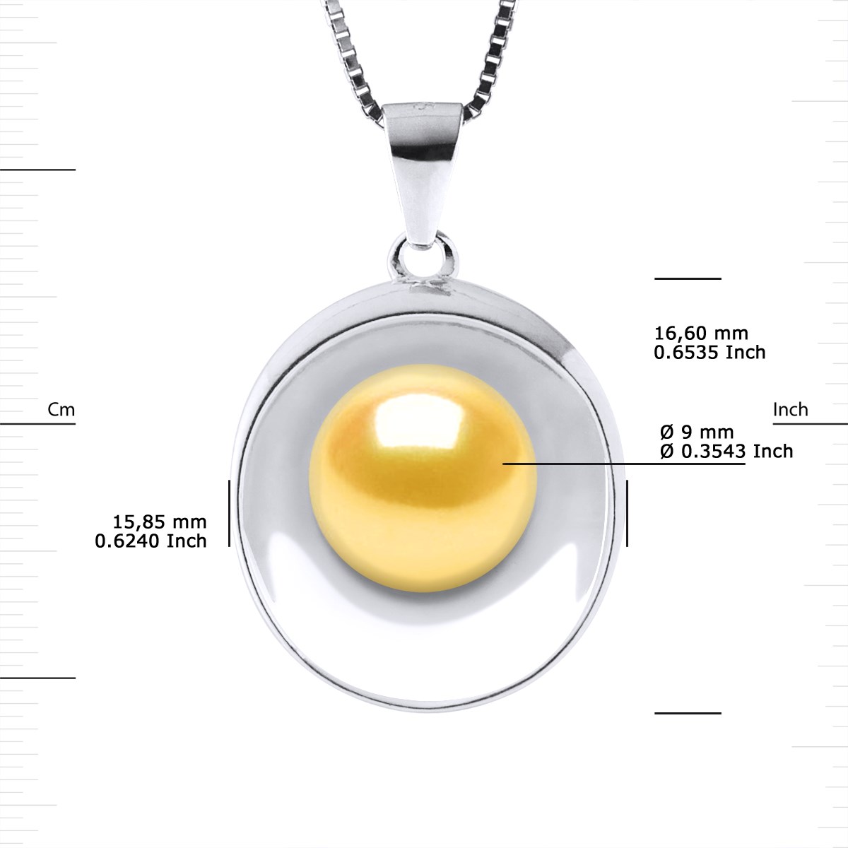 Collier REFLETS Perle d'Eau Douce 9-10 mm Dorée Argent 925