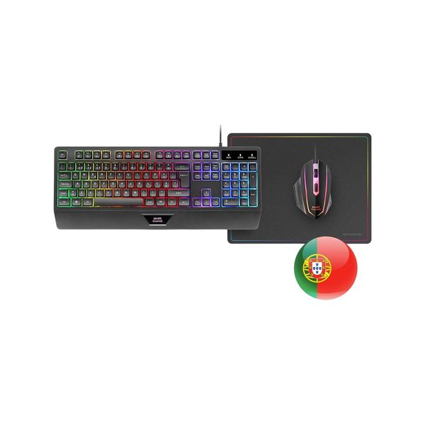 Mars Gaming Teclado e Rato   Tapete Combo MCP124 RGB Preto (PT) - MCP124PT