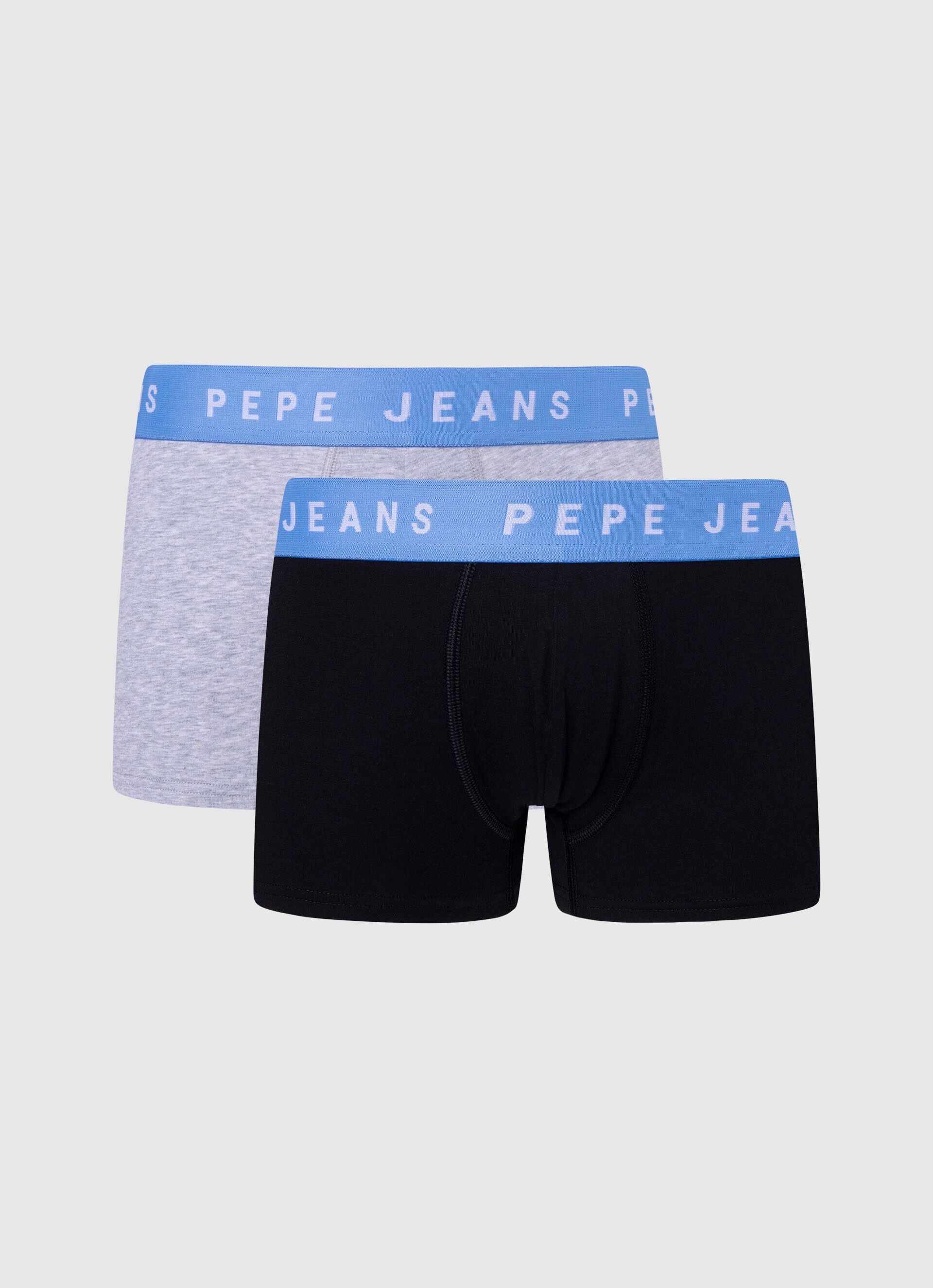 Conjunto de 2 cuecas boxer de algodão elástico - pretas