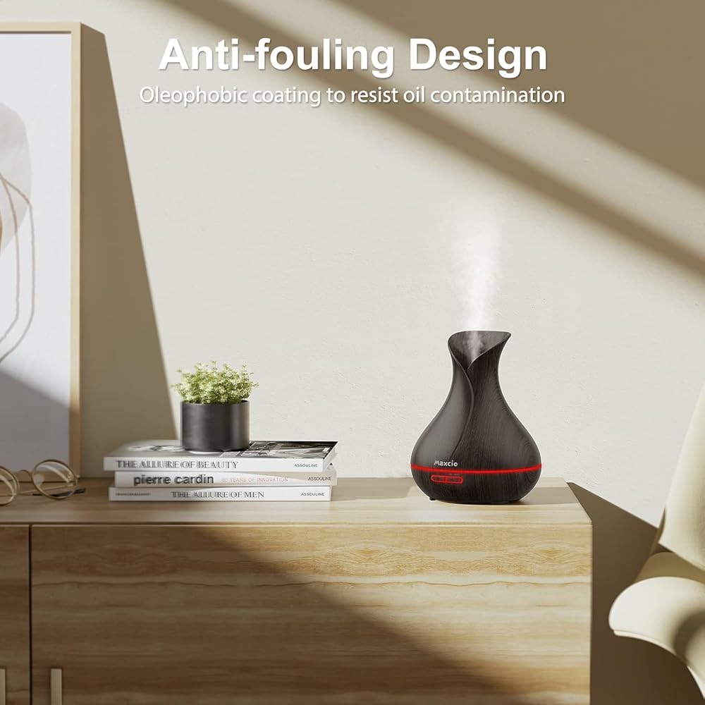 Maxcio Diffuseur d'Huiles Essentielles WiFi, Humidificateur d'Air Compatible avec Alexa et Google Home, Diffuseur électrique Connecté avec Lumières Colorées, Minuterie et Contr?le à Distance sur l’APP : Hygiène et Santé