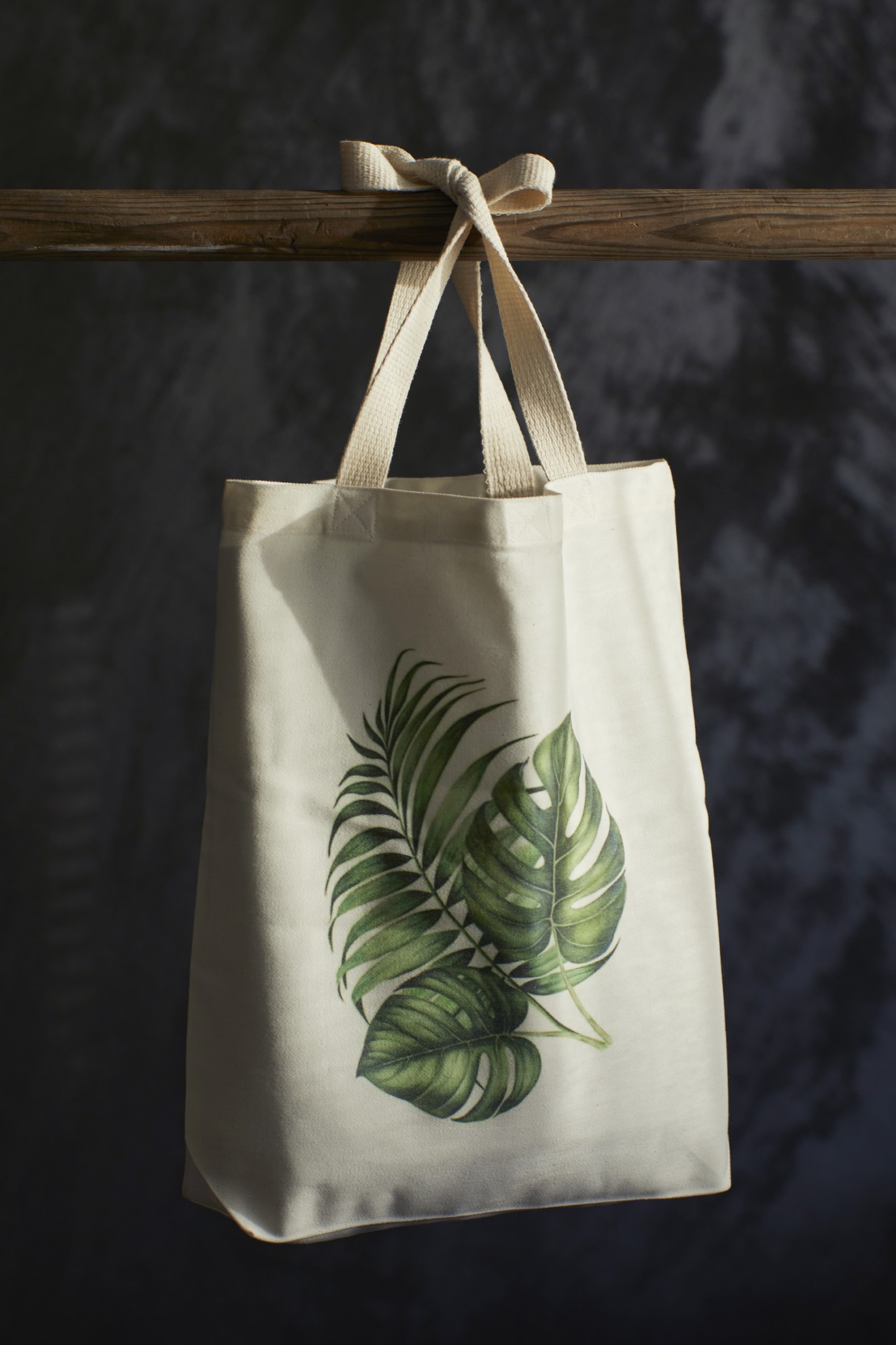Stoffbeutel 'Monstera', weiß, B 40 cm, H 40 cm, T 9 cm günstig bestellen