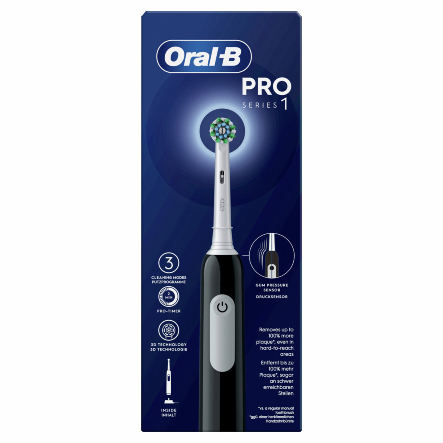 Oral-B Cross Action Elektrische Zahnbürste Pro 1 Black 1 Stück
