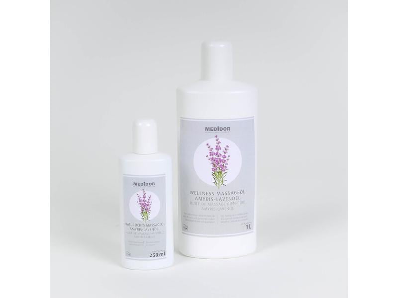 MEDiDOR Massageöl Amyris-Lavendel 250 ml Massageöl mit naturreinem ätherischen Öl