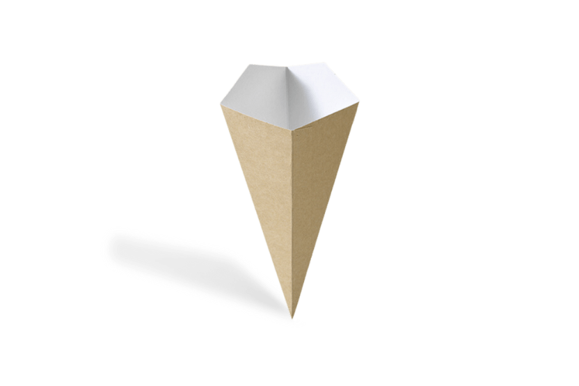 Puntzakken klein 14,7x21cm kraft/wit