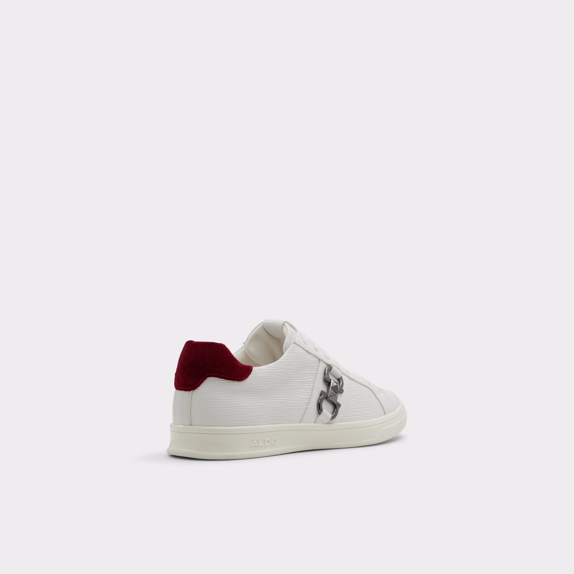Pele White Synthetic Embossed Men Sneakers