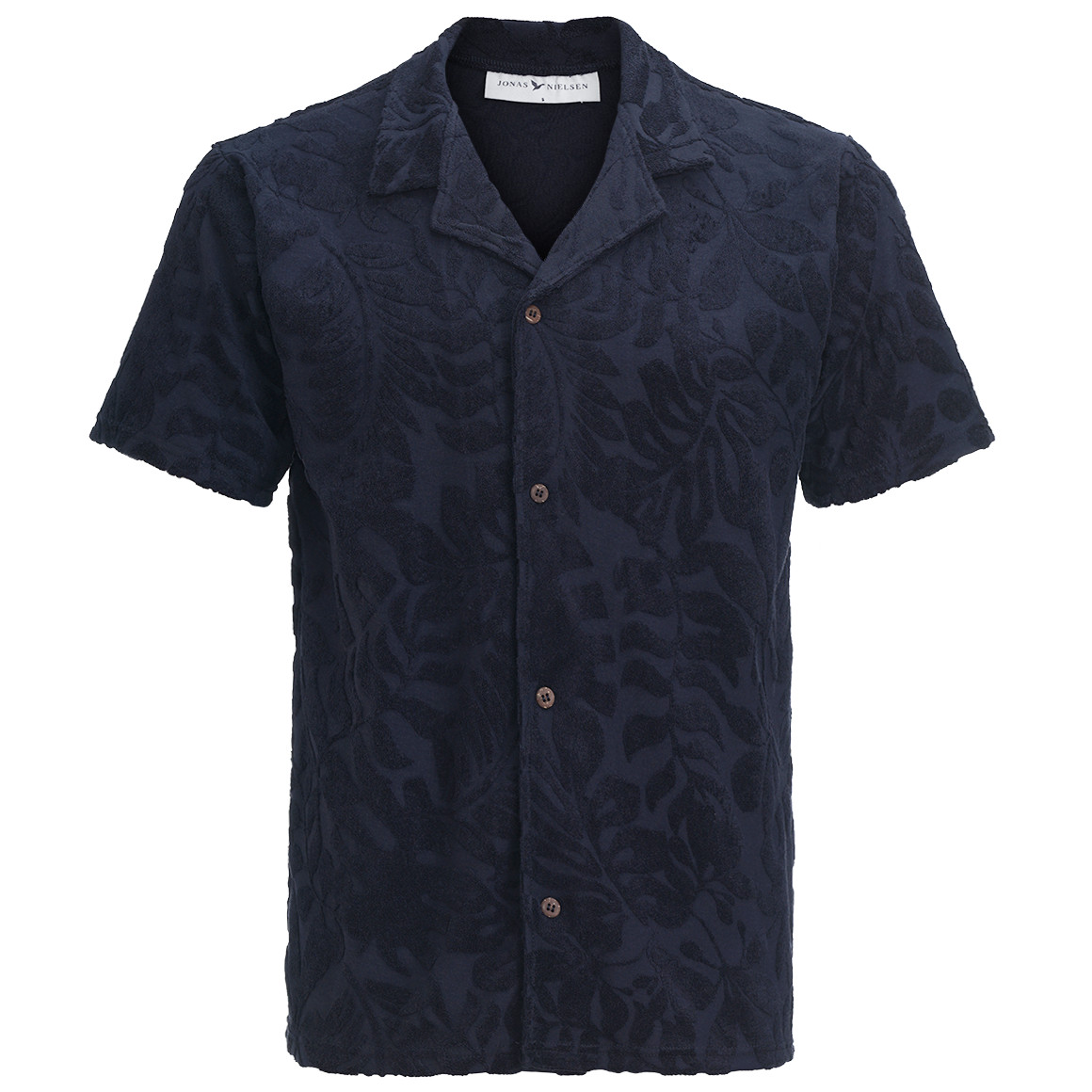 Herren Hemd mit Frottee-Muster dunkelblau