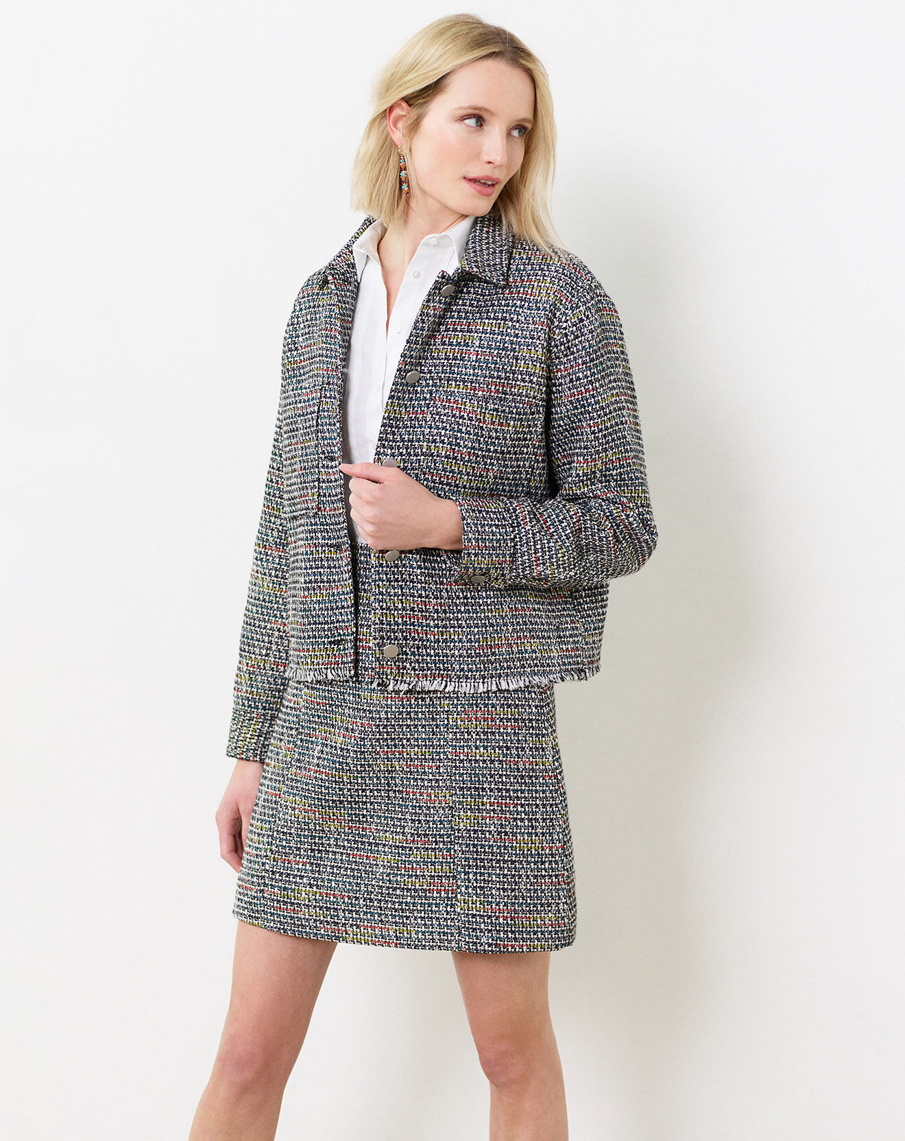 Caroll Veste en Tweed Suzette menthe