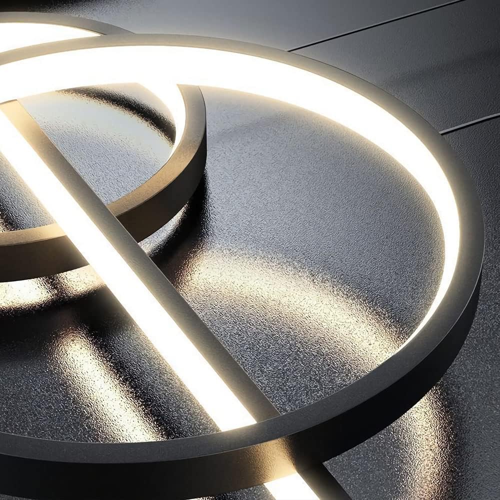 Moderne LED Pendelleuchte Esstisch Hängelampe Dimmbar Mit Fernbedienung Esszimmer Hängeleuchte Esszimmer Pendellampe Höhenverstellbar Kronleuchter für Wohnzimmer Büro Hängeleuchte (Schwarz, 100cm)