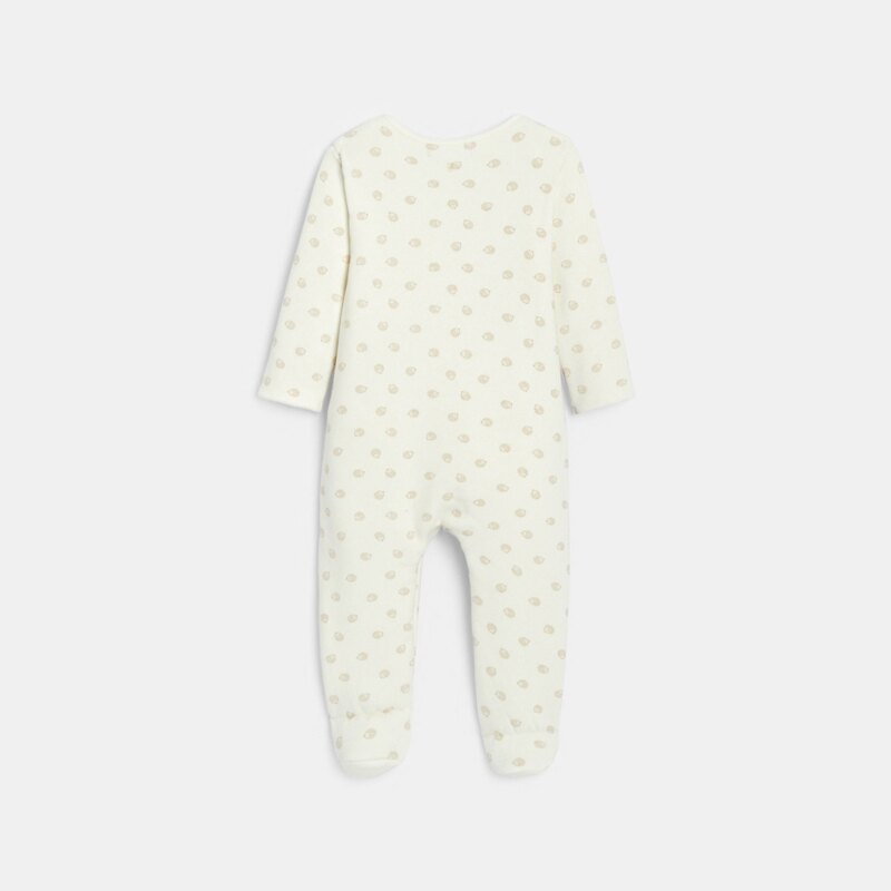 Surpyjama molleton hérisson blanc bébé mixte Blanc