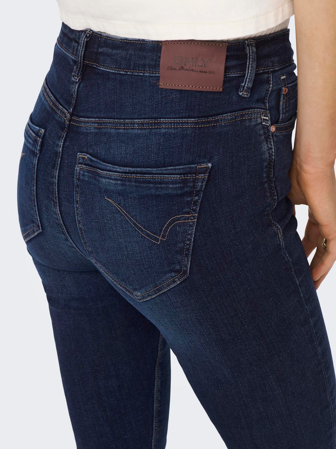 ONLPAOLA Hohe Taille Skinny Fit Jeans Dark Blue Denim