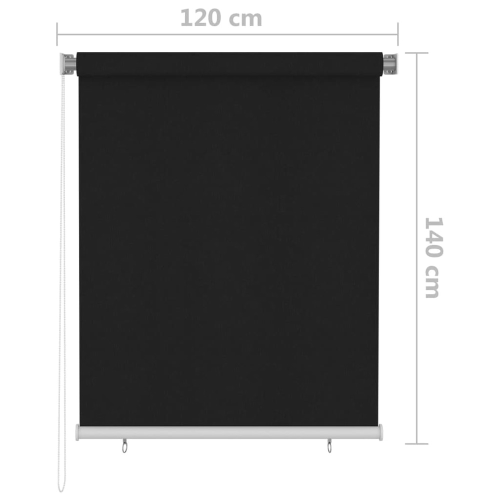 Store roulant d'extérieur 120x140 cm noir