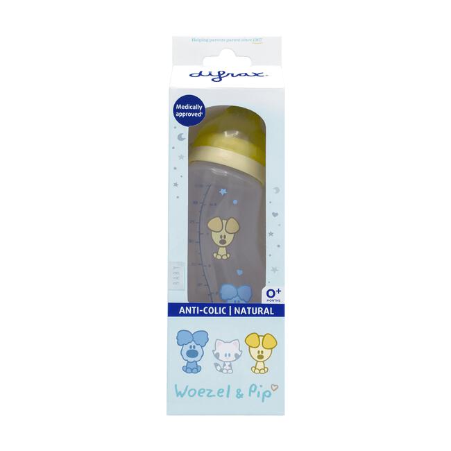 Difrax Woezel & Pip S-Fles Natural 250 ML 0+ Maanden