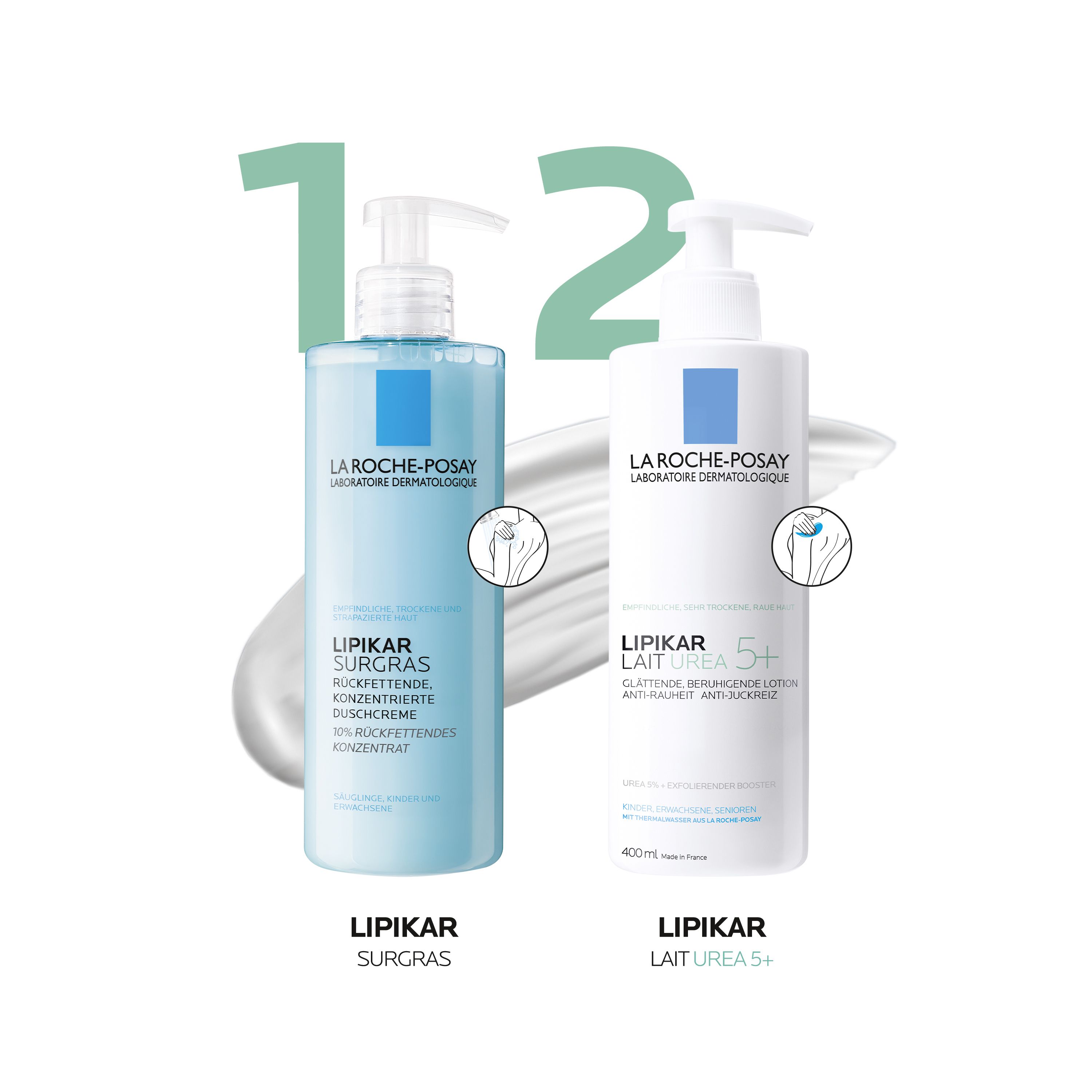 La Roche Posay Lipikar Lait Urea 5+ + La Roche Posay Lipikar Huil Lavant 100ml GRATIS