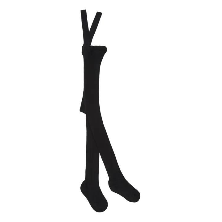 Silly Silas Collants à Bretelles Coton Bio | Noir