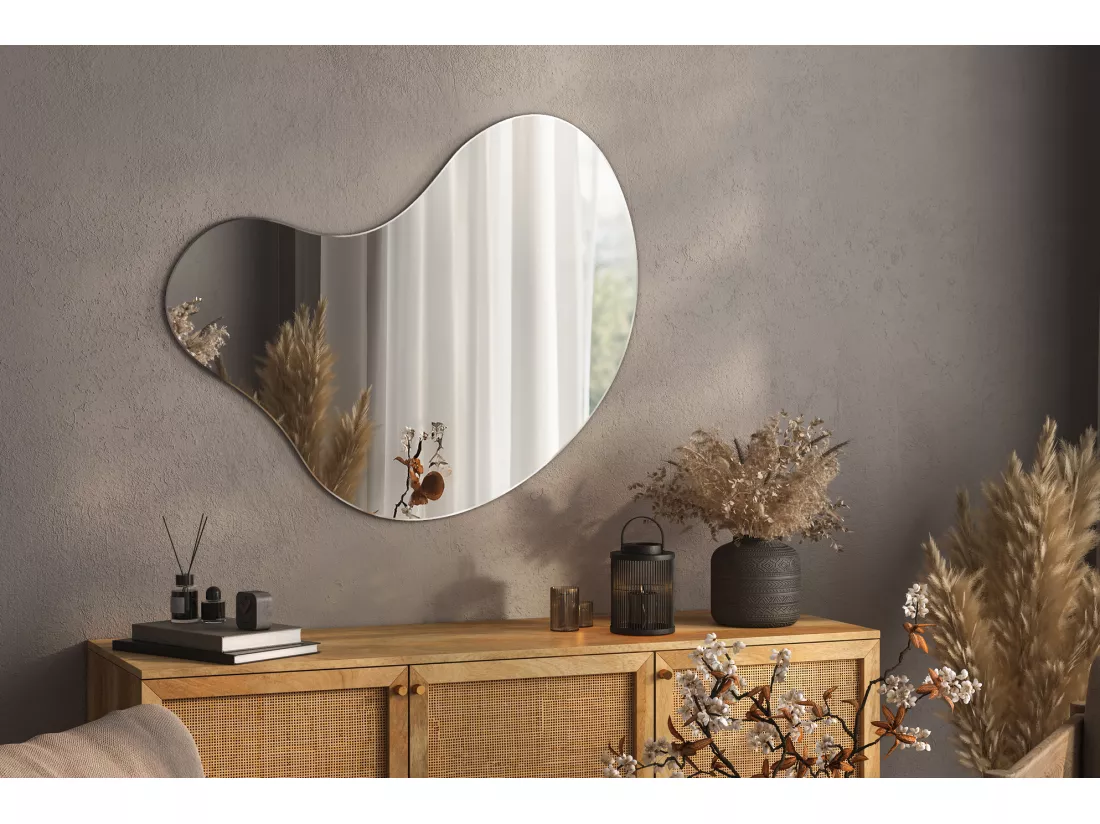 Miroir design original forme organique 68x67cm artistique