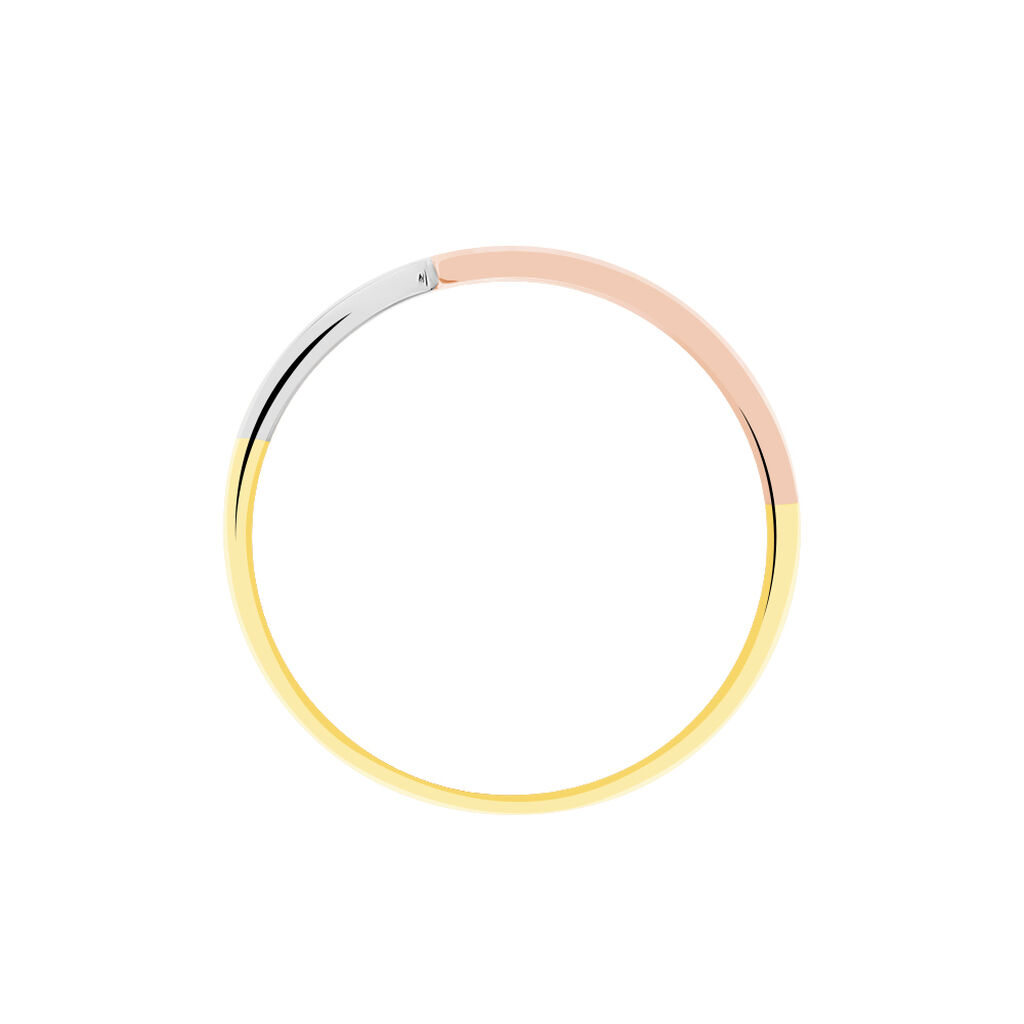 Bague Rama Or Tricolore Oxyde De Zirconium