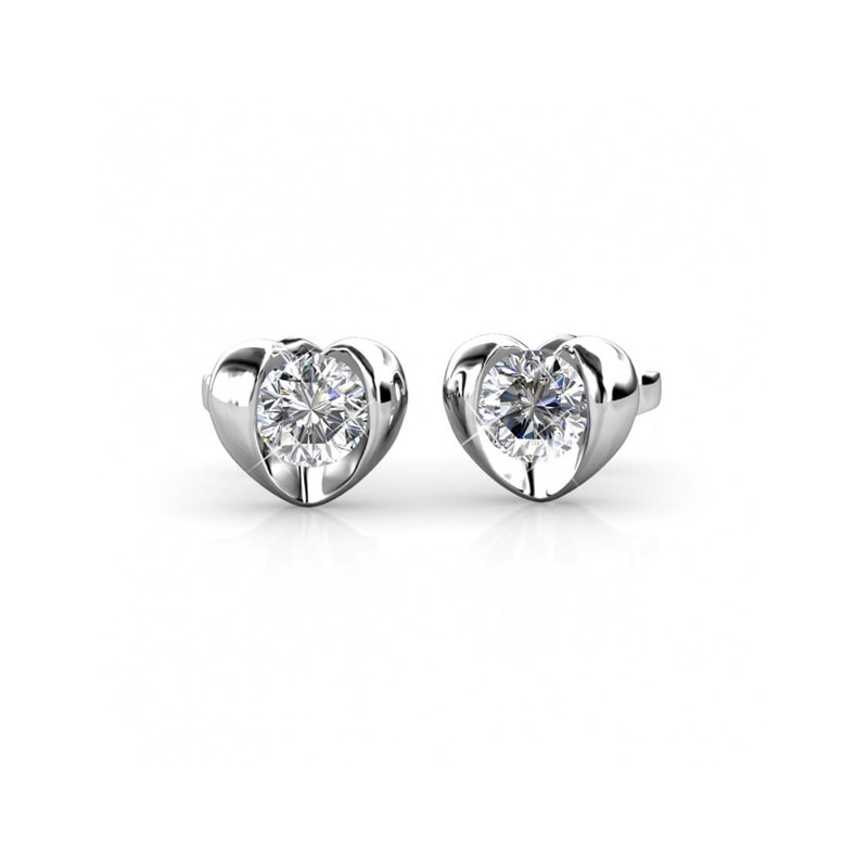 Boucles d'oreilles Simply Love - Argenté et Cristal