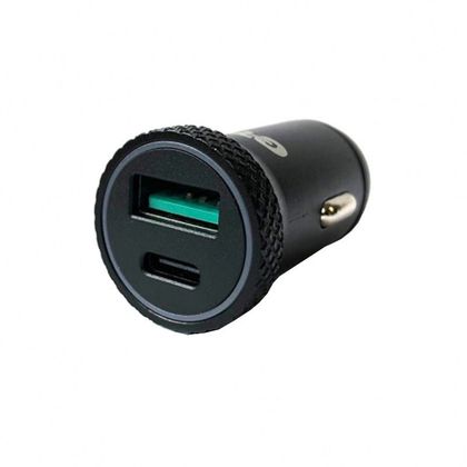 Adaptateur allume cigare Tecno globe USB ET USB-C Universel - Noir