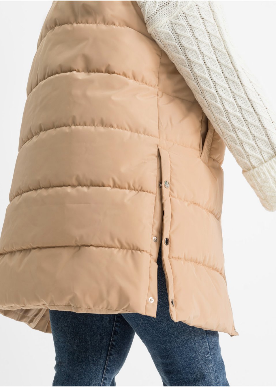 Veste matelassée sans manches avec capuche