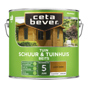 CetaBever Tuinbeits Schuur & Tuinhuis zijdeglans transparant licht eiken 2,5 liter